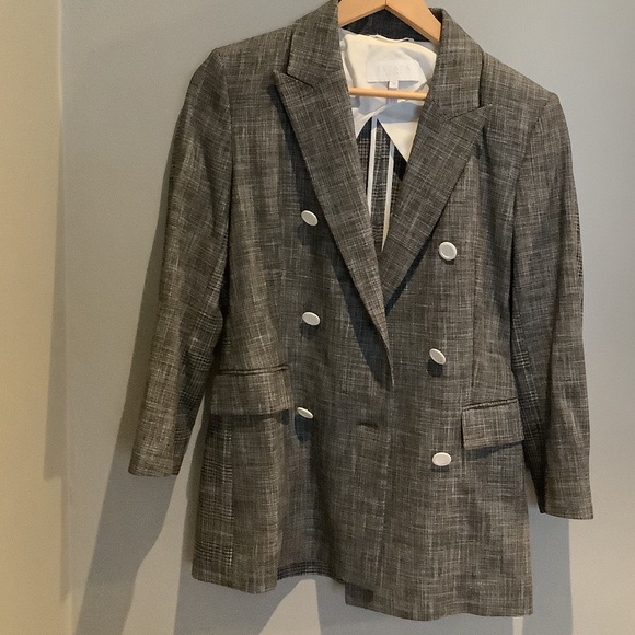 Escada blazer plaid, black & ivory, size 34 - Picture 10 of 15